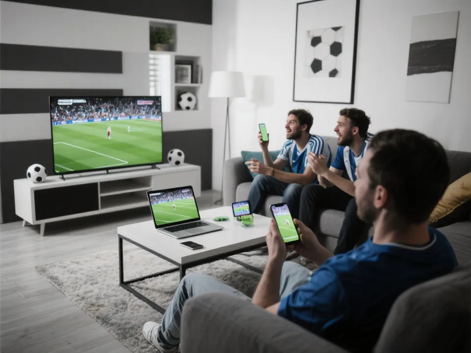 多设备观看世界杯直播的场景示意图